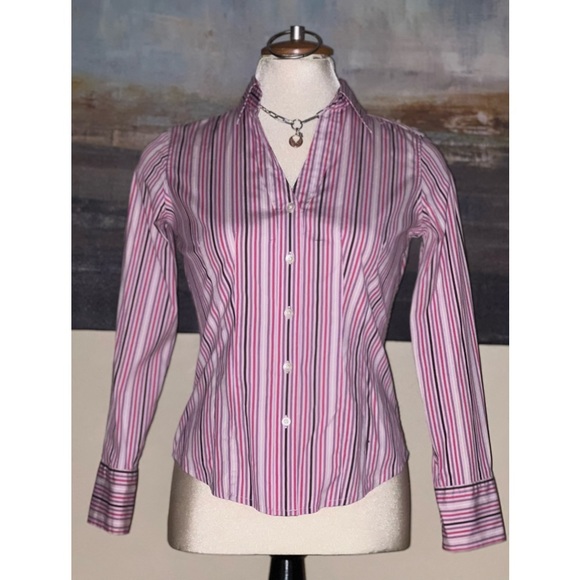 Y2K Gap stretch fitted stripe shirt - Picture 2 of 13
